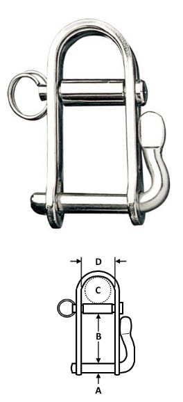 Halyard Shackle - Stainless Steel - 3/16"