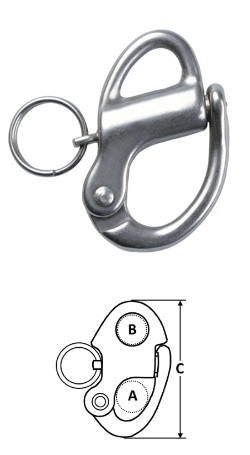 Snap Shackle - Fixed Bail - Stainless Steel - 1/4"