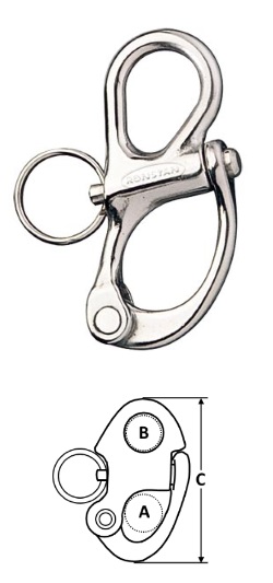 Snap Shackle - Fixed Bail - Stainless Steel - 5/8"