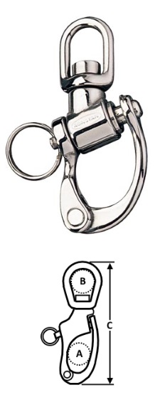 Trunnion Snap Shackle - Small Swivel Bail - Stainless Steel - 5/8"