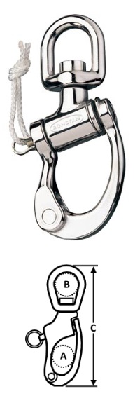 Trunnion Snap Shackle - Small Swivel Bail - Stainless Steel - 1-13/32"