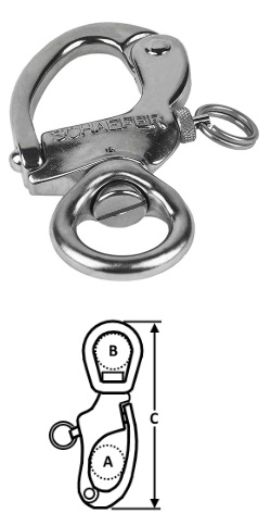 Snap Shackle - Swivel Bail - Stainless Steel - 19/32"