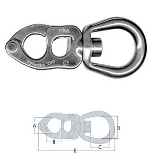 Tylaska Trigger Snap Shackle - Large Bail - Stainless Steel - TY1005-L