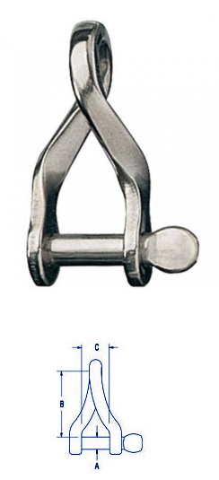 Twist Shackle - Stainless Steel - 5/32"