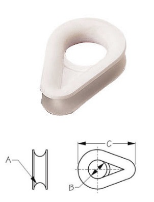 Thimble - White Nylon - 1/4"
