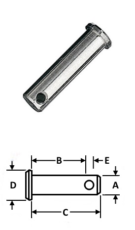 Clevis Pins - Stainless Steel - 3/16" x 1/2"