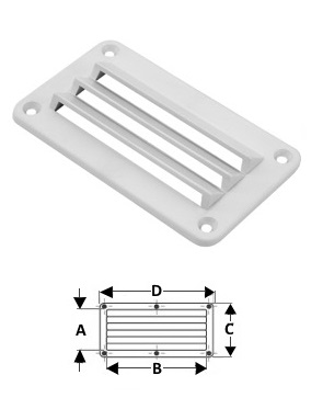 Sea-Dog Louvered Vent - ABS