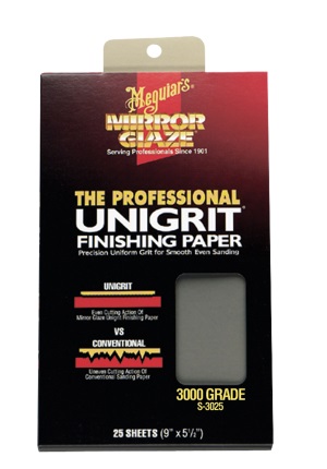 Meguiar's "Unigrit" Finishing Papers - Wet or Dry - Grade 3,000 - 25/Sleeve