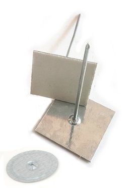 Self-Stick Solid Plate Insulation Hanger - Mild Steel