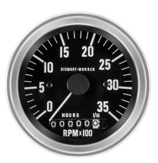 Deluxe Diesel Electric Tachometer - Tachometer with Engine Hour Meter