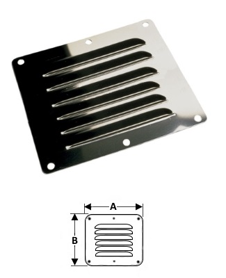 Louvered Vent - Stainless Steel - 5" x 4-5/8"