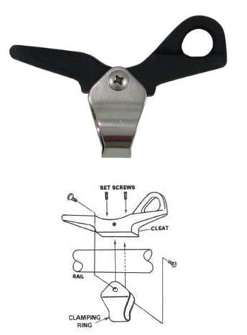 Rail Mount Cleat - Rail Dia. 7/8"