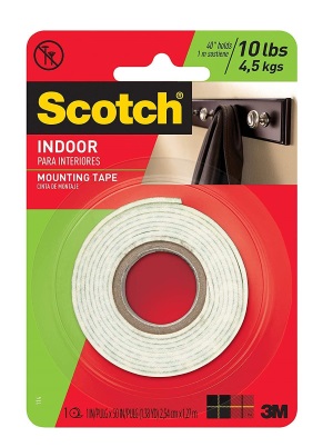Mounting Tape - 3M Heavy Duty Double-Sided - 1" x 50"