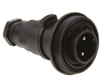 Buccaneer Waterproof In-Line Flex Power Cable Connector - Pin Contact - 2 Pole