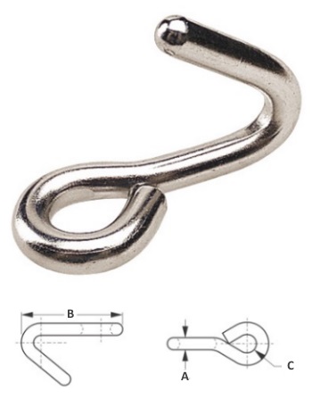 Reefing Hooks - Stainless Steel - Small