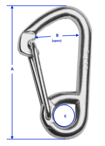 Spring Snap Hooks - Asymmetric - Stainless Steel - 3/8"