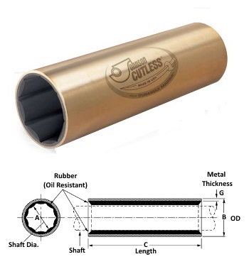 Naval Brass Bearing - Shaft Dia. 2-1/4" - Length 9"