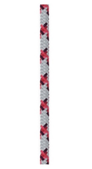 XLS3 - Double Braid Polyester - 8mm - White w/Red Tracer