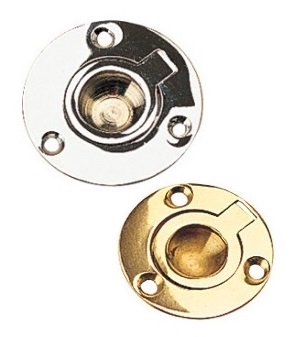 Sea-Dog Round Ring Pulls - Flush Handle - Cast Brass
