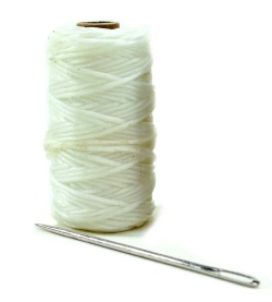 Sail Twine & Needle - Waxed Polyester - White - No. 7