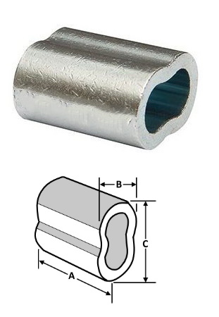 Nicopress Sleeve - Zinc-Plated Copper - 1/16" Wire Dia.