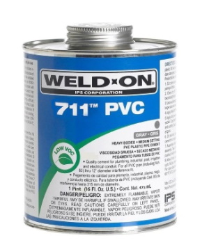 "Weld-On 711 PVC" Plastic Pipe Cement - Schedule 80