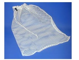 White Mesh Bag with Barrel Closure - Polyester - 24" x 28"