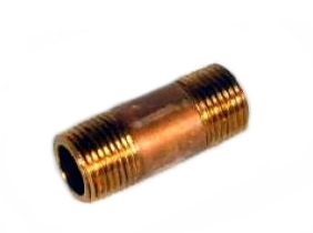 MNPT Short Pipe - Red Brass - 1" X 2"