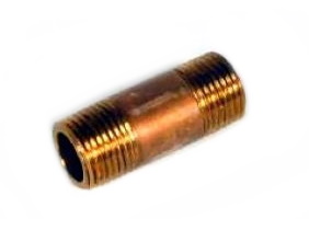 MNPT Short Pipe - Red Brass - 1/8" x 1-1/2"