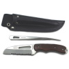 Myerchin Fixed Blade Rigging Knife - Wood Handle - 3/4 Serrated Blade