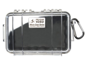 Pelican Water-Resistant 1050 Micro Case - Clear Case w/Black Liner