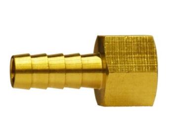 Brass Female Hose Barb Connector - 1/2" x 3/8"