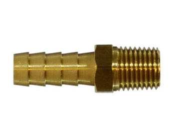 Brass Male Barb Connector - 1/4" x 3/8"