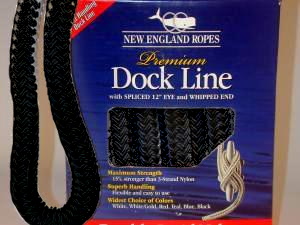 Premium Double Braid Dock Line - Black Nylon 3/8" x 15ft