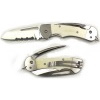 Folding Rigging Knife - Captain - Bone Handle - 3/4 Serrated Blade