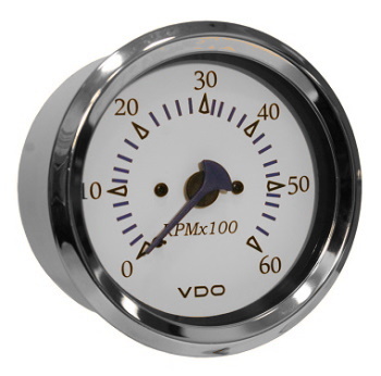 6000 RPM Allentare Programmable Tachometer - White Dial