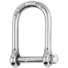 Wide "D" Shackle - Self-Locking - Stainless Steel - 1/4"