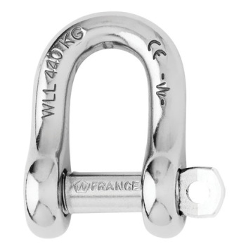 "D" Shackle - Captive Pin - Stainless Steel - 5/32"