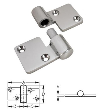 Take-Apart Hinge - Stainless Steel - Left Side