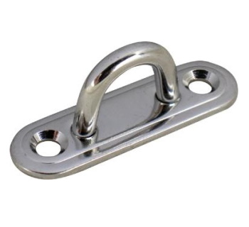 Sea-Dog Oblong Eye Plate - Stamped Stainless Steel - Length 2-1/8"