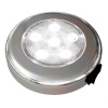 Advanced LED Highly Polished Stainless Steel PUCK Dome Light w/Rocker Switch & White LEDs - 3"