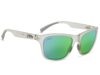 Hobie Woody Sport Polarized Sunglasses - Satin Crystal w/Sea Green Mirror Lenses