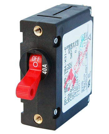 A-Series Red Toggle Circuit Breaker -  Single Pole - 40 Amps