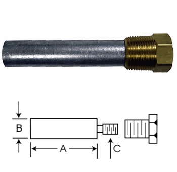 Engine Anode - Complete - 1/4" x 2"