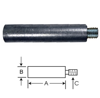 Engine Anode - Spare - 1/4" x 2"