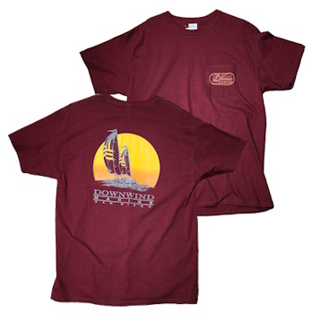 Tee Shirt - Downwind Marine - Maroon