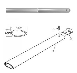 Aluminum Spreader - Airfoil - 24" - No Tip