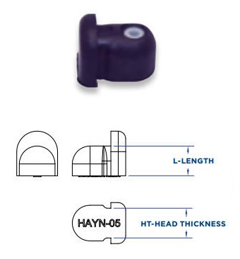 Hayn T-Bar Backing Plate Retaining Plug - Rubber - Wire Size 1/8"